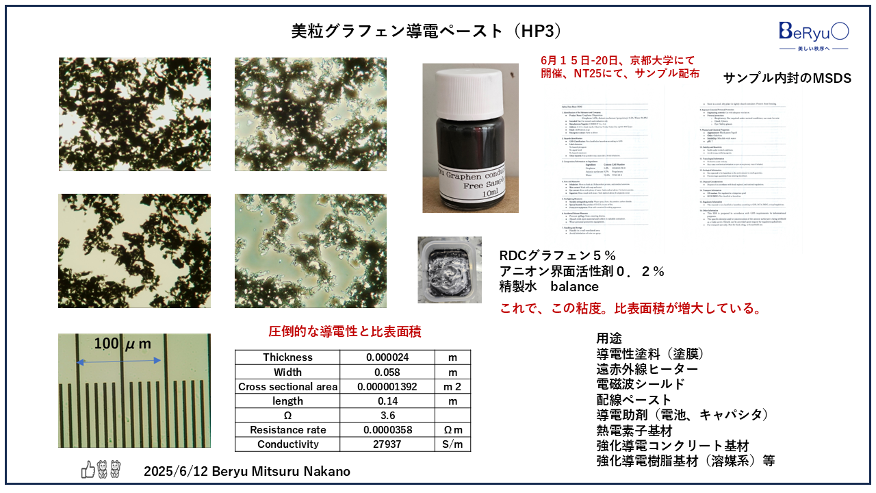 2025612美粒グラフェン導電ペースト(HP3)サンプル 2025612美粒グラフェン導電ペースト(HP3)サンプル
